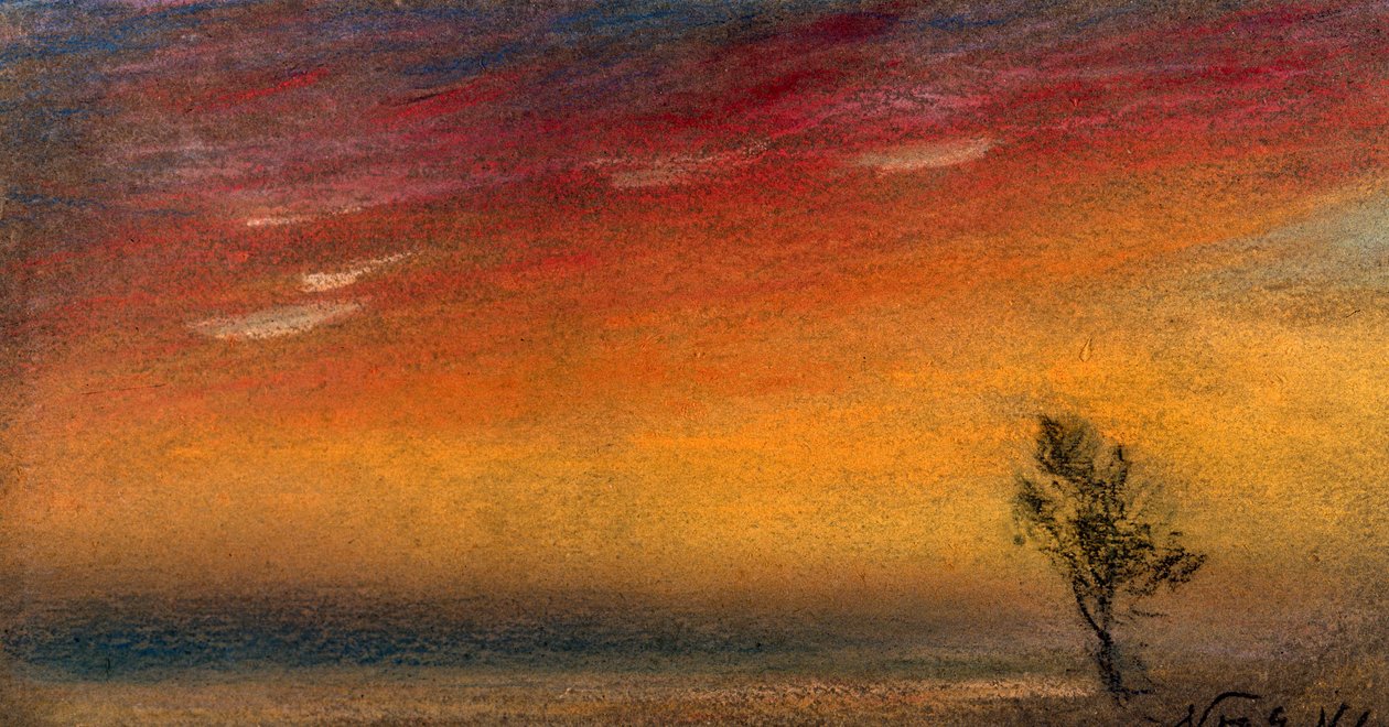 Efterglød forårsaget af Krakatoas udbrud, 9. november 1883 af Unbekannter Künstler