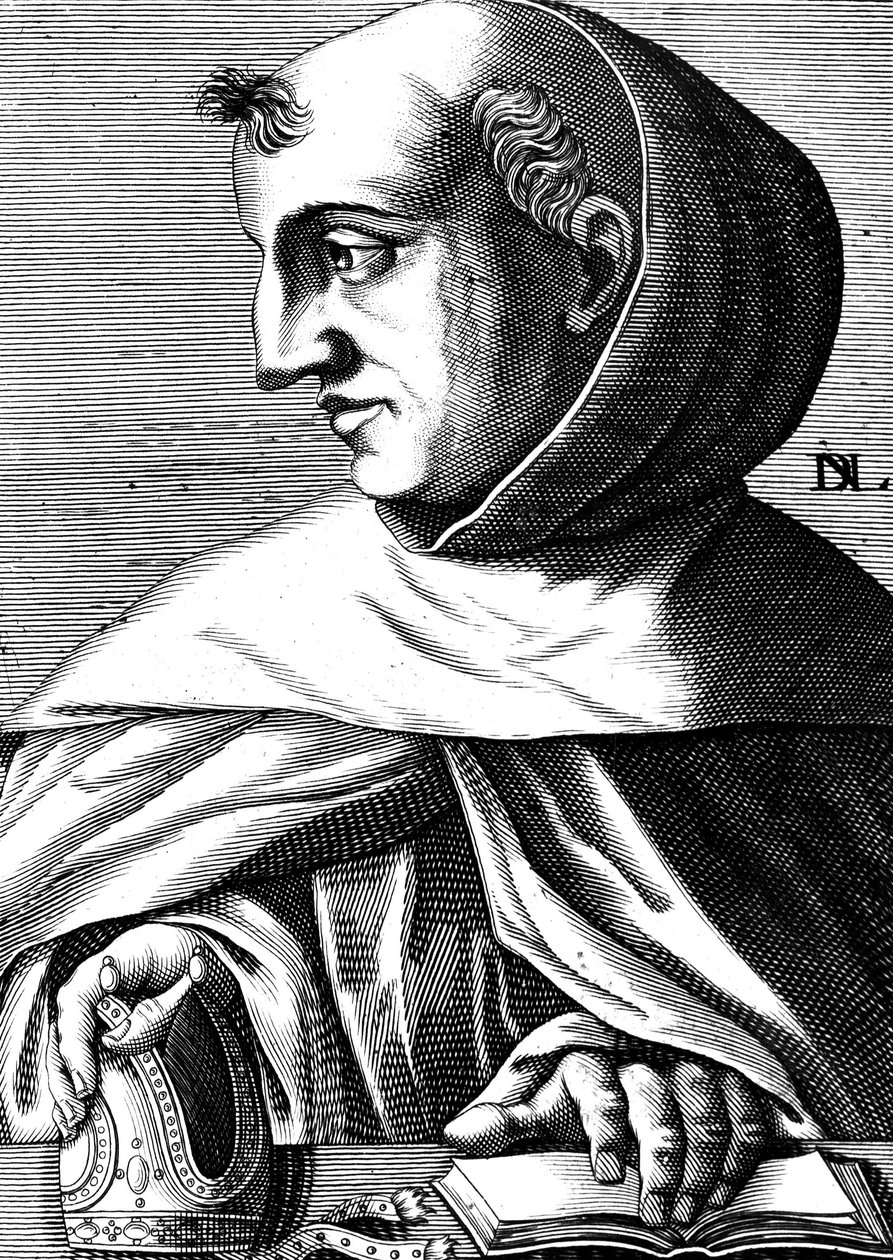 Albert Magnus (1193/1206-1280) tysk dominikanermunk , videnskabsmand, filosof og teolog, kobberstik af Unbekannter Künstler
