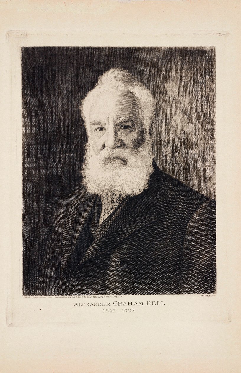 Alexander Graham Bell, skotskfødt opfinder og telefonpioner af Unbekannt