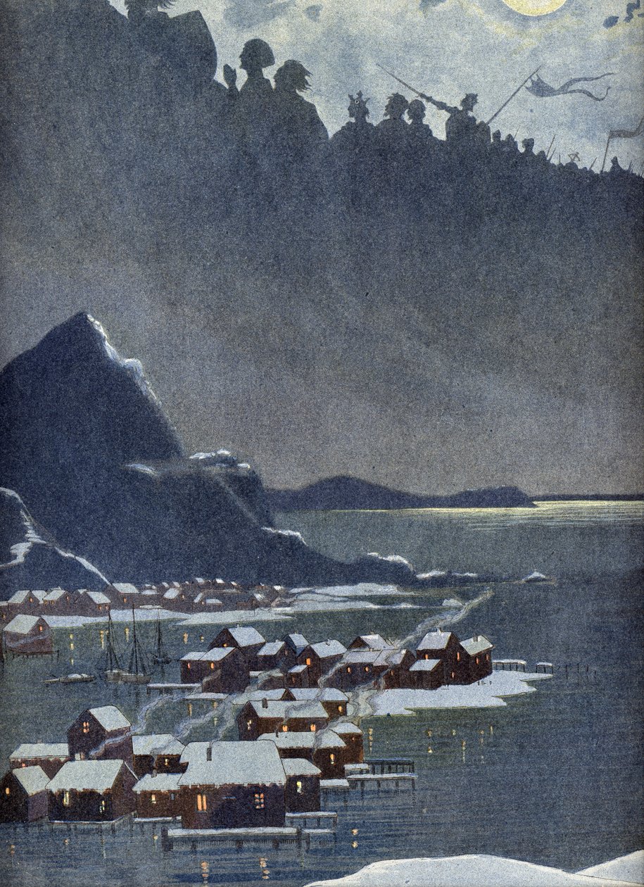 Allegori over den svenske nationalsang, omkring 1900 (Illustration) af Unbekannter Künstler