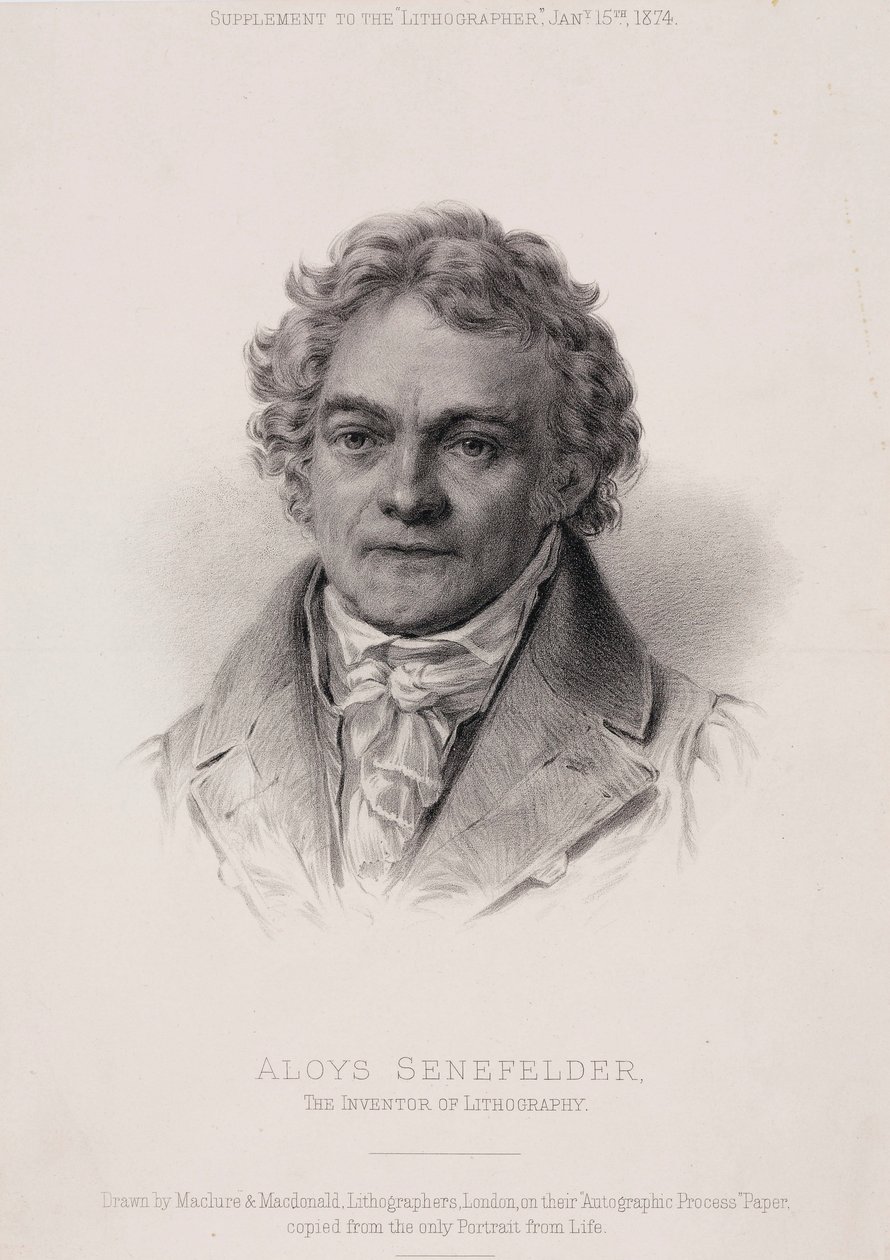 Alois Senefelder, tysk opfinder af litografi, c1810 af Unbekannt