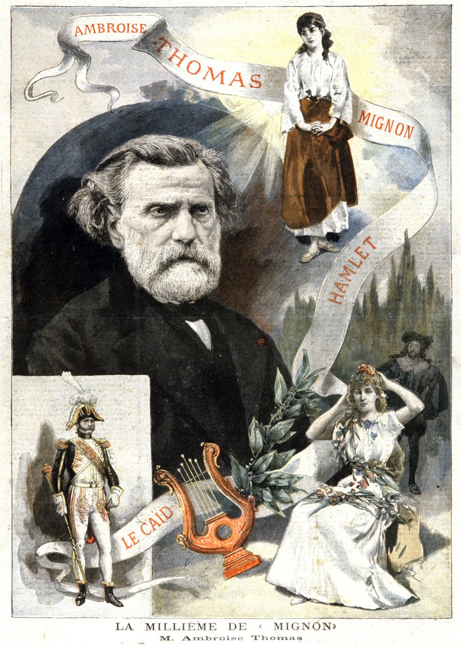 Ambroise Thomas og den 1000. opførelse af Mignon, ca. 1895 (tryk) af Unbekannter Künstler