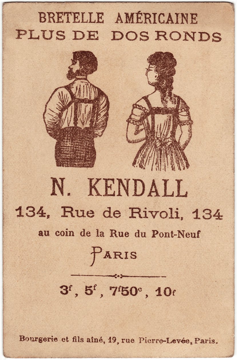 Amerikansk skulderrem plus rund ryg, reklame for Kendall af Unbekannter Künstler