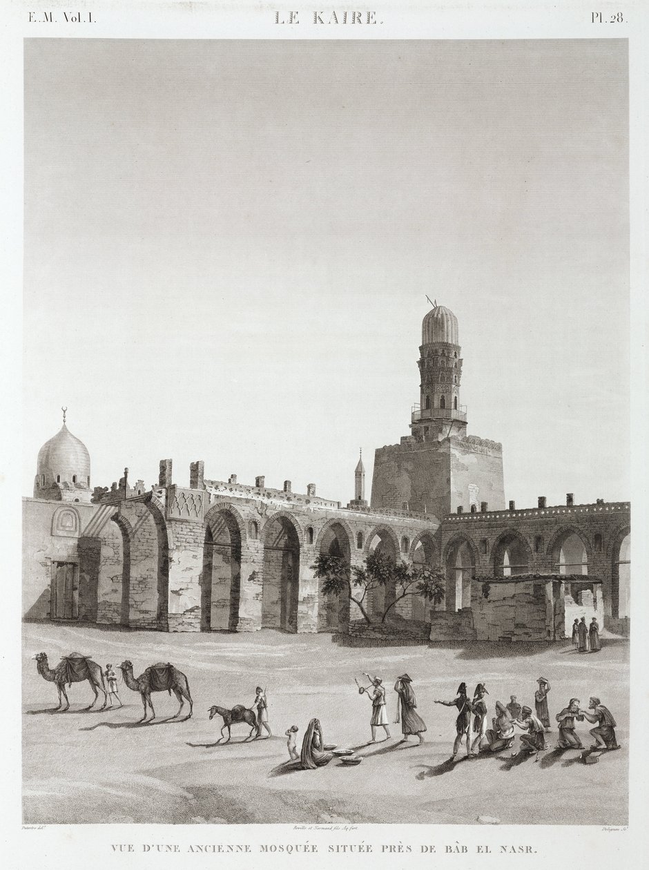 En gammel moské nær Bab el-Nasr, Cairo, Egypten, ca 1798 af Unbekannt