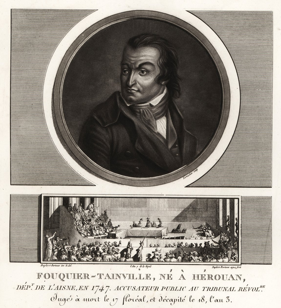 Antoine Quentin Fouquier-Tainville, offentlig anklager, Revolutionsdomstolen, guillotineret 1795 af Unbekannt