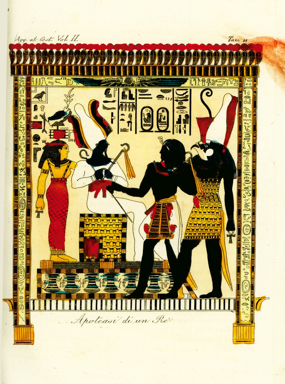 Apoteose af en farao: Kong Seti I møder guderne Osiris og Horus opdaget i Theben af Giovanni Battista Belzoni af Unbekannt