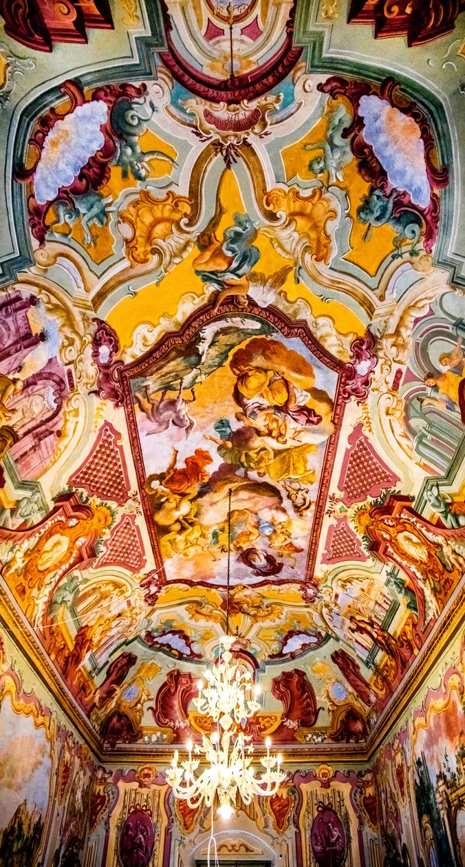 Arcadia Room med fresker af Domenico Carella, Palazzo Ducale, Martina Franca, Apulien, Martina Franca, Apulien, Italien, Europa (foto) af Unbekannter Künstler