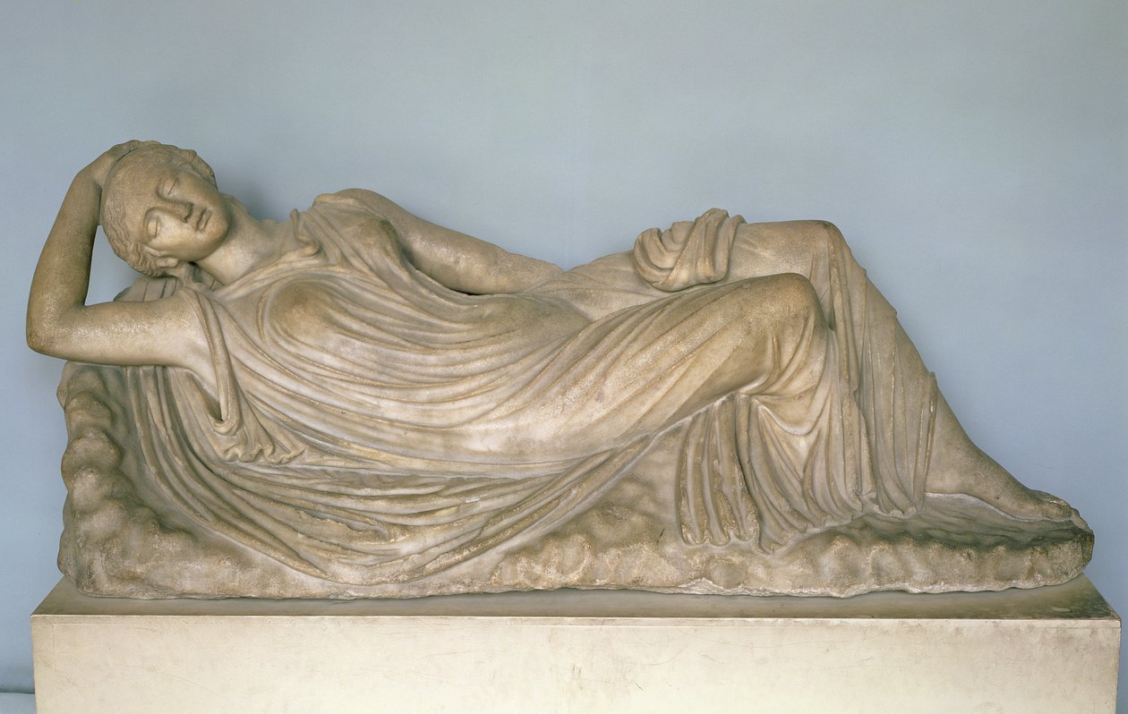 Ariadne Sovende, hellenistisk fra Alexandria, 2. århundrede f.Kr. (marmor) af Unbekannt