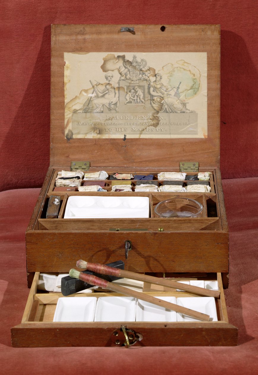 Kunstnerens akvarel-malerkasse lavet af R.Ackermann, ca. 1820 (foto) af Unbekannt