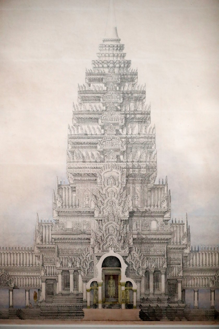 Asian Civilizations Museum, Angkor, Udforskning af Cambodjas hellige by, Forfra af de tre første indhegninger af ANgkor wat, Louis Delaporte, Cambodia af Unbekannt