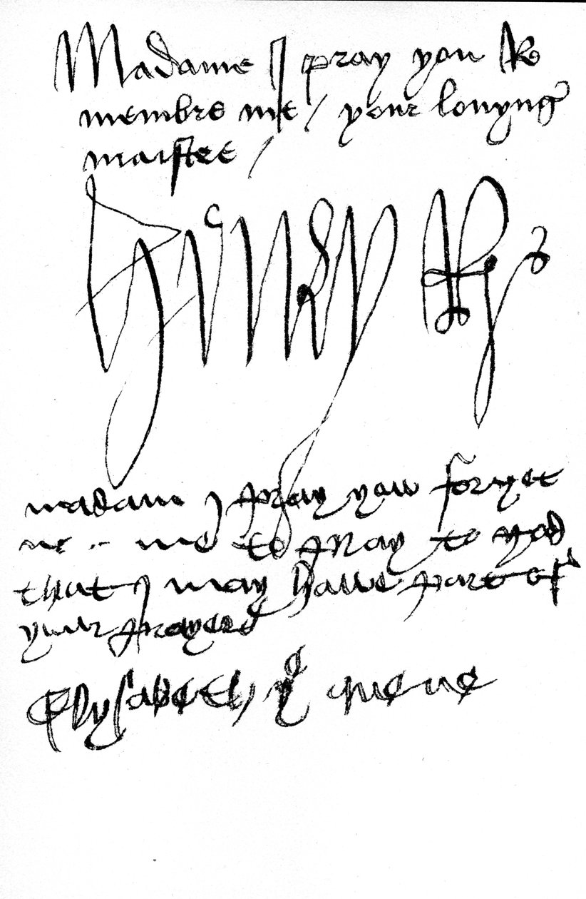 Autografinskriptioner og underskrifter af kong Henry VII og dronning Elizabeth af York (pen og blæk på vellum) (se også 441030) af Unbekannt