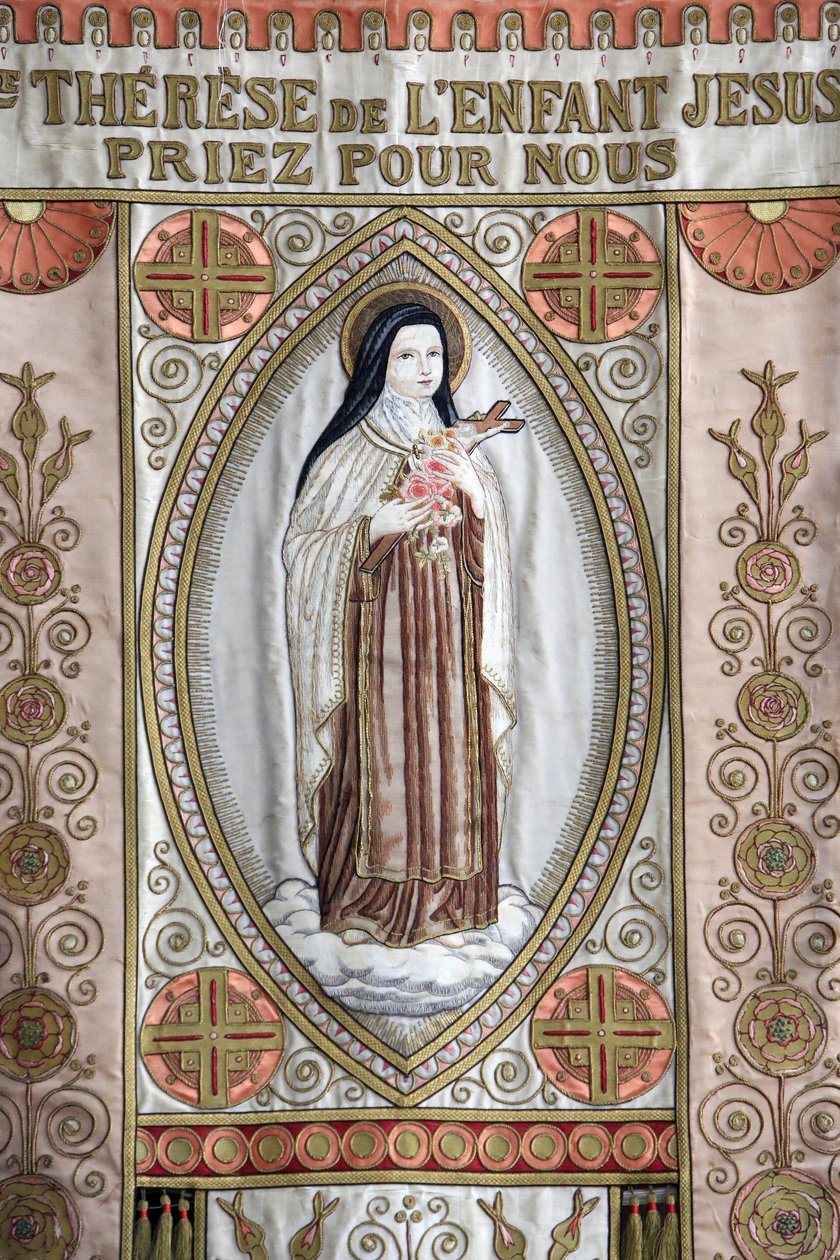 Banner: ""St. Therese af Jesusbarnet, bed for os."", Honfleur, Frankrig af Unbekannt