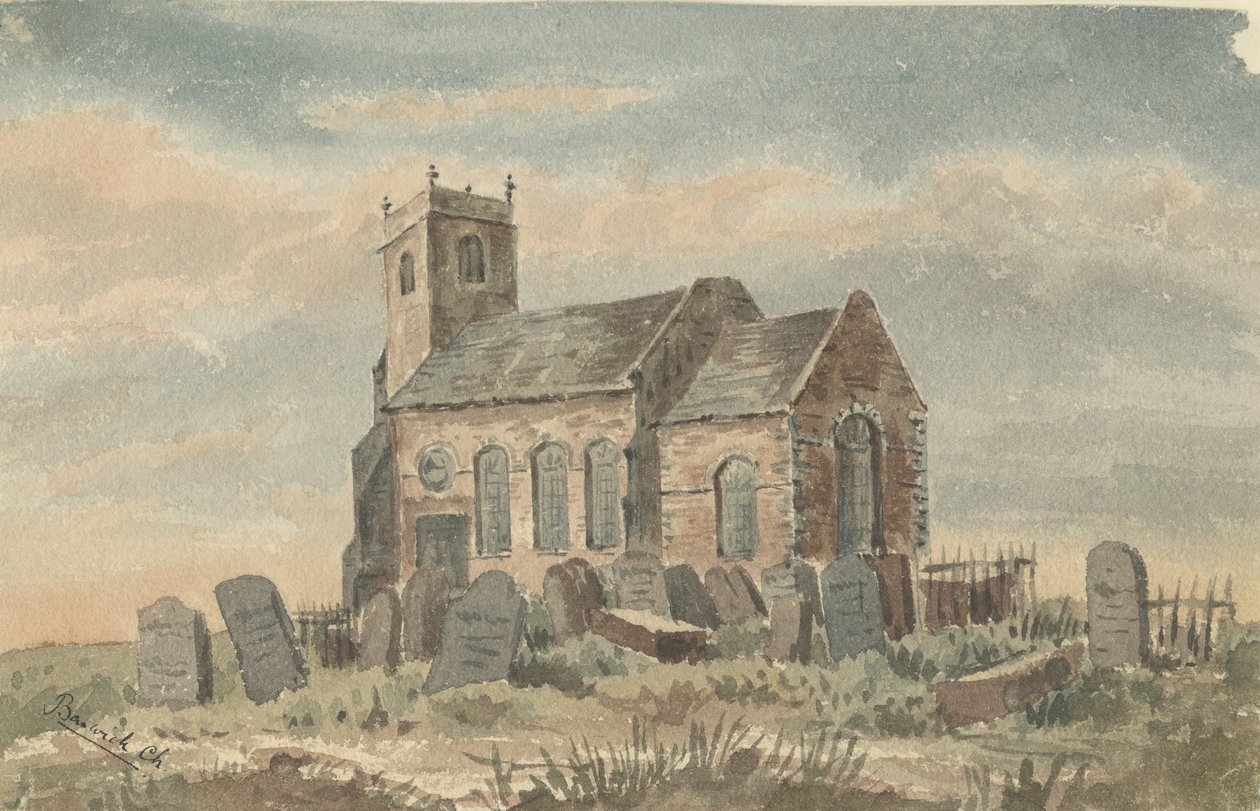 Baswich Church: akvarelmaleri, og [c 1850] af Unbekannt