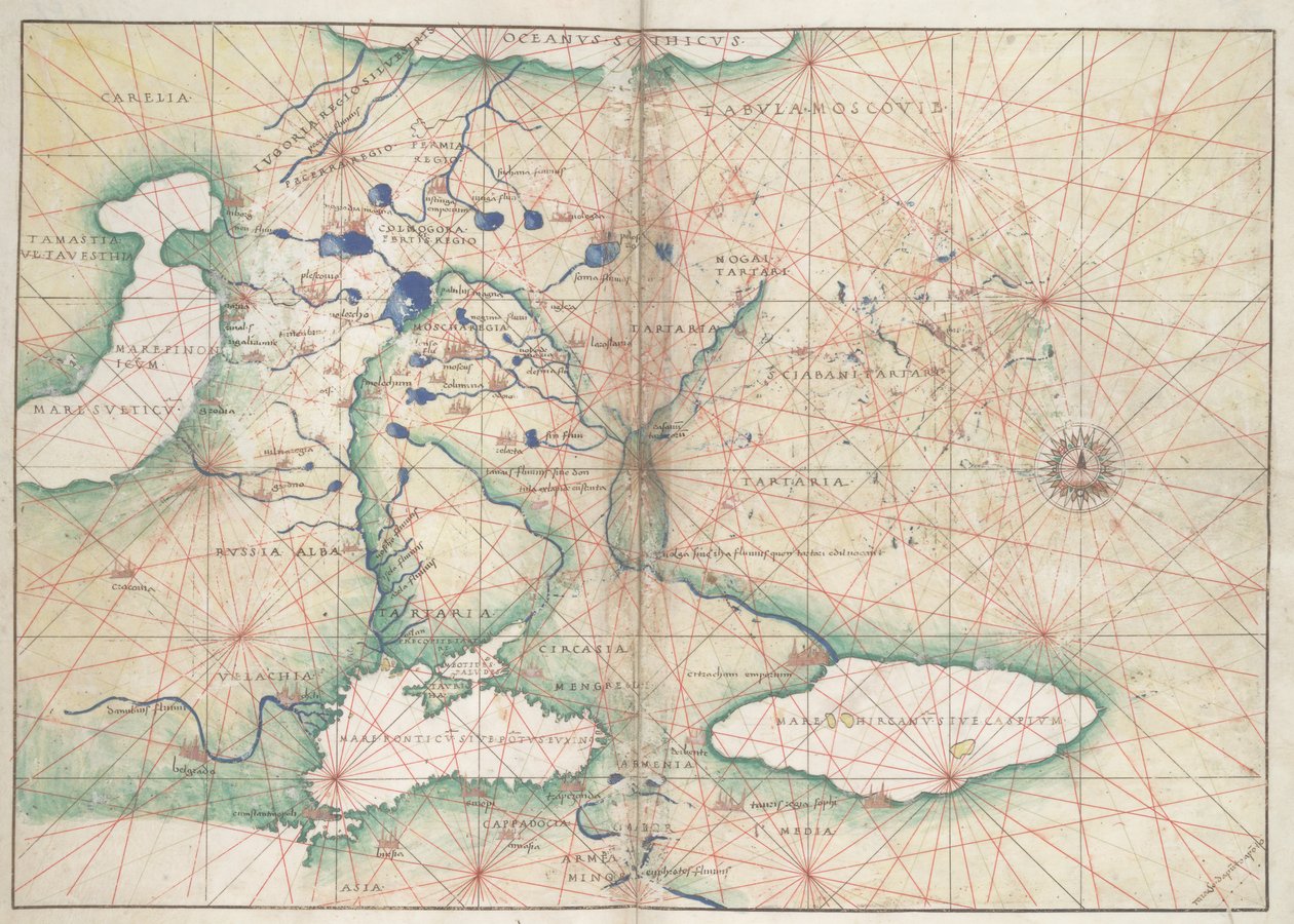 Battista Agnese, PORTOLANSK ATLAS (Italien ca. 1550) 2 af Unbekannter Künstler