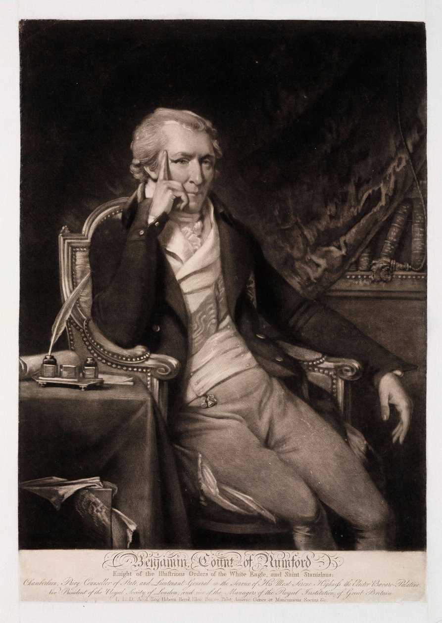 Benjamin Thompson, greve Rumford, amerikansk administrator, c 1810 af Unbekannt