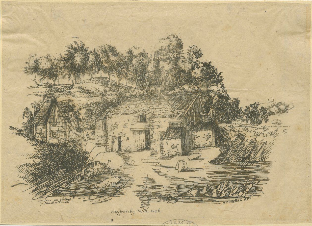 Biddulph - Knypersley Mill: lithographdani af Unbekannt