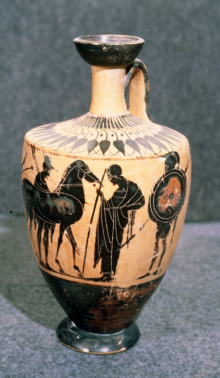 Attic vase med sort figur, 5. århundrede f.Kr af Unbekannt