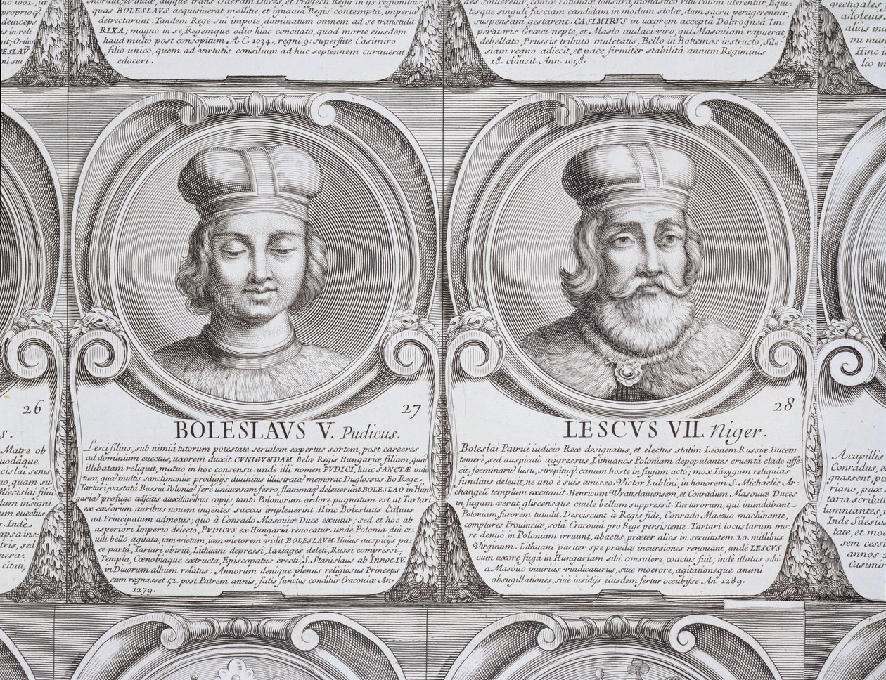 Boleslaw V, den Kyske, og Leszek II, den Sorte, nr. 27 og 28 fra 