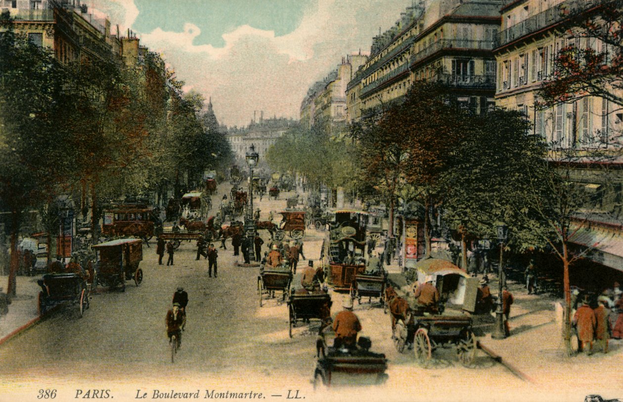 Boulevard Montmartre, Paris af Unbekannter Künstler