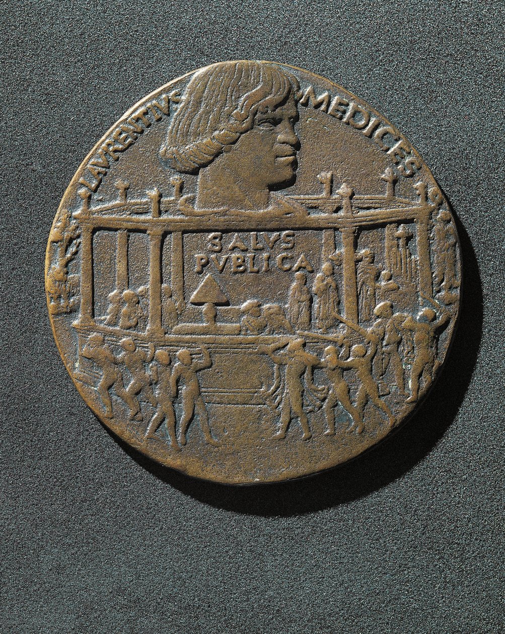 Bronzemedalje slået til minde om Giuliano de Medici (Firenze af Benjamin Baud