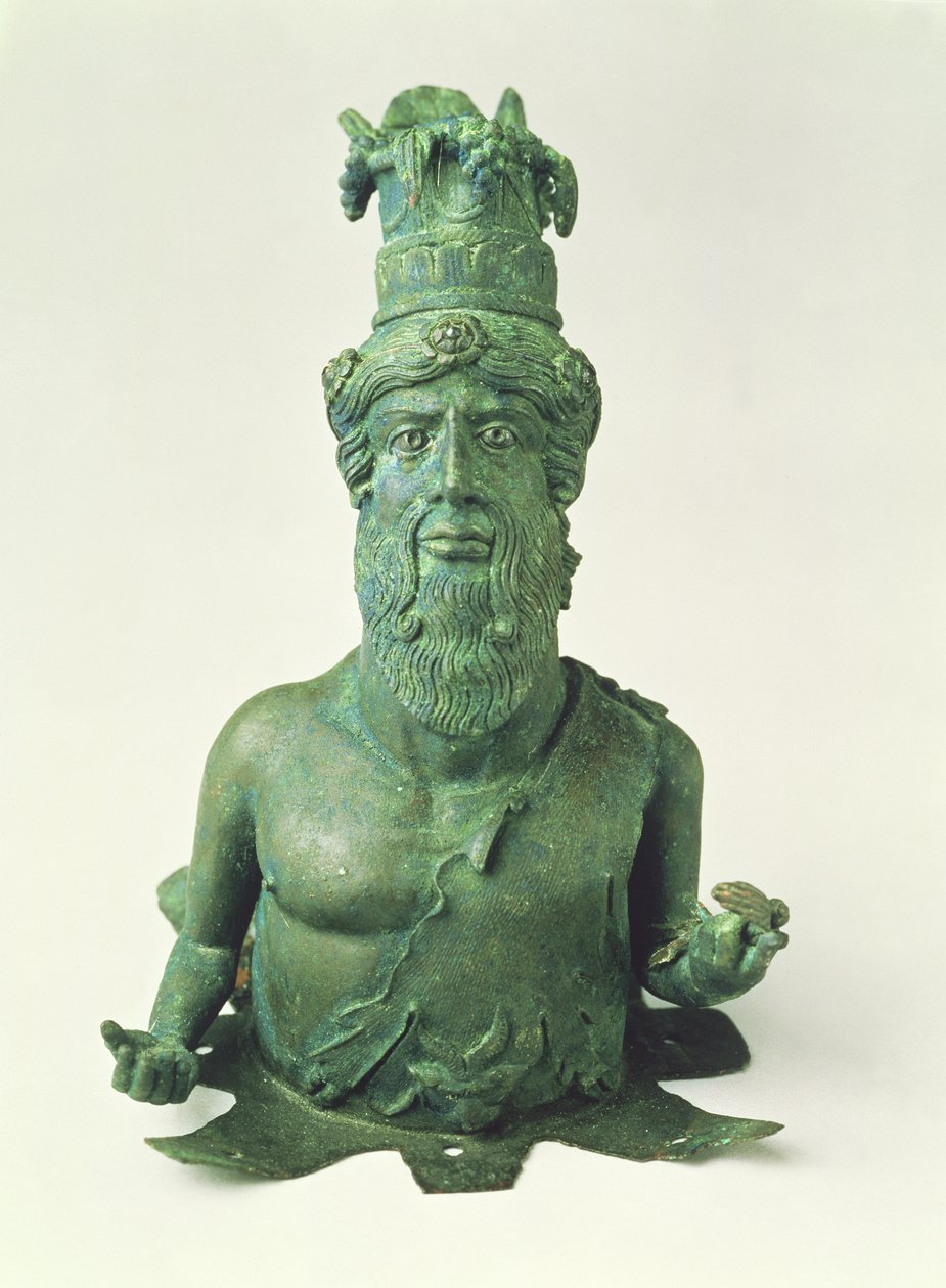 Buste af Dionysus-Sabazius, fra Pompeji, slutningen af det 2. århundrede f.Kr. (bronze) af Unbekannt