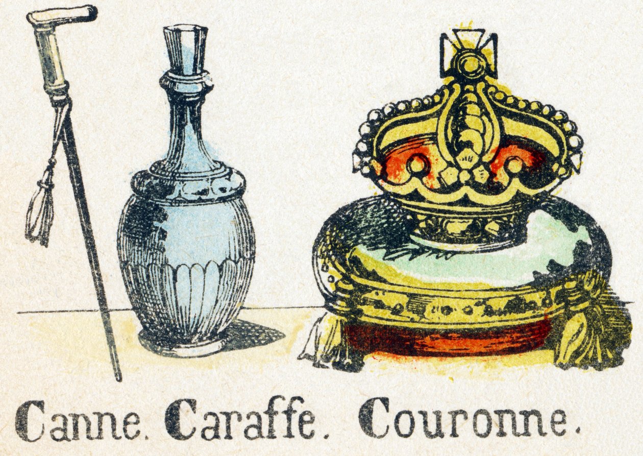C - Canne Caraffe Crown - Alfabet - børneunderholdning - Billedepinal, populær serie ca. 1890 (illustration) af Unbekannt