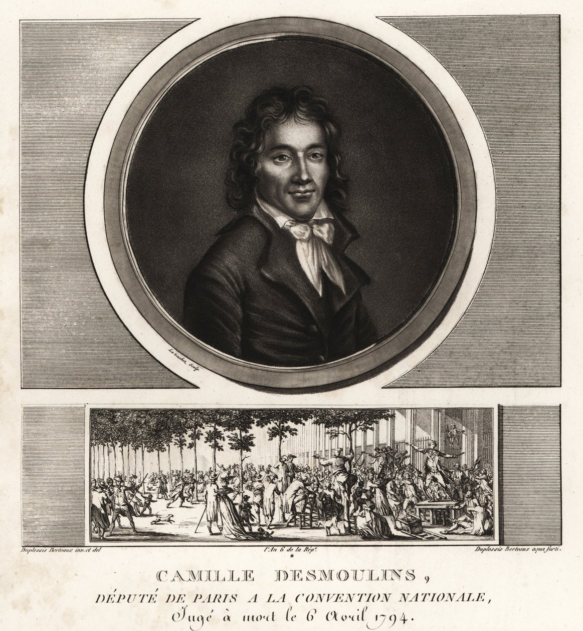 Camille Desmoulins, stedfortræder for Paris ved National Convention, d af Unbekannt