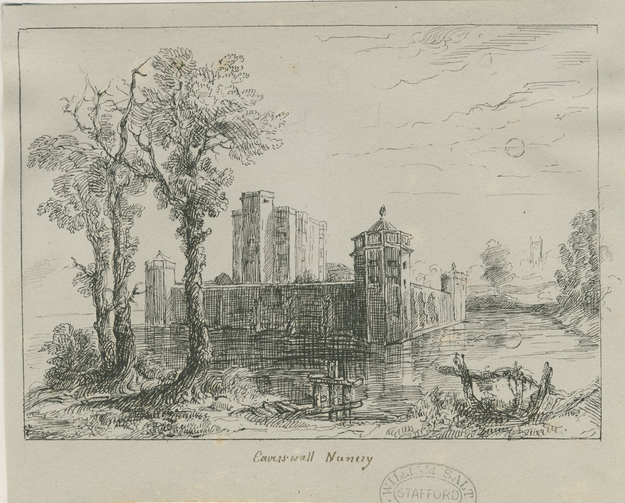 Caverswall Castle: blæk skitse, og [?19. århundrede] af Unbekannt