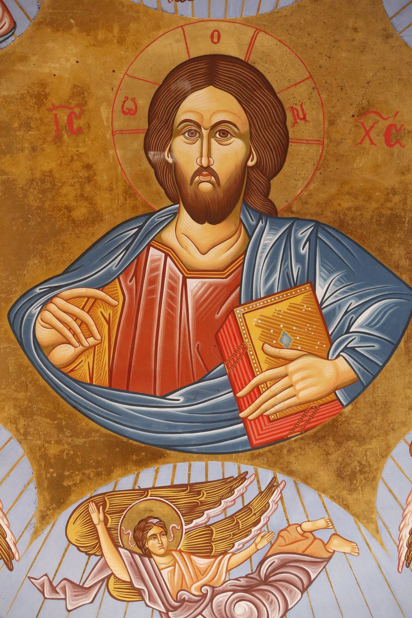 Loftsfresko i Pedoulas ortodokse kirke. Christ pantocrator, 20150510, Pedoulas, Cypern af Unbekannt