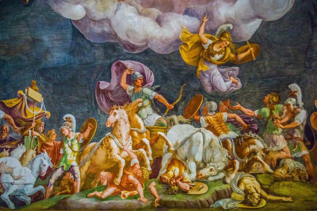 Loftmaleri i Palazzo Ducale, Royal Palace, Castel San Giorgio, Mantua, Lombardiet, Italien, Europa (foto) af Unbekannter Künstler