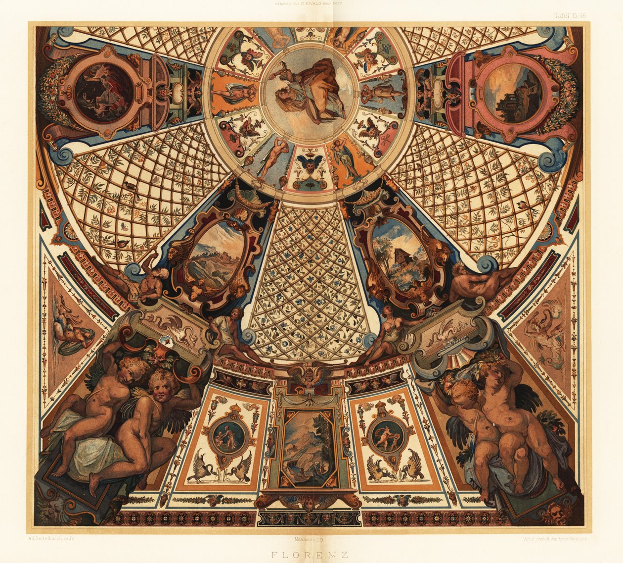 Loftmaleri i Uffizi-galleriet, Firenze af Unbekannter Künstler