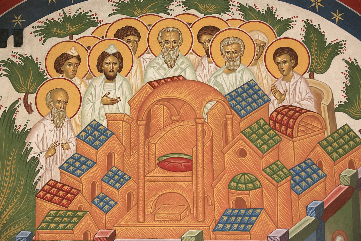 Det himmelske Jerusalem. Saint-Antoine-le-Grand ortodokse kirke Saint-Laurent-en-Royans Frankrig af Unbekannt