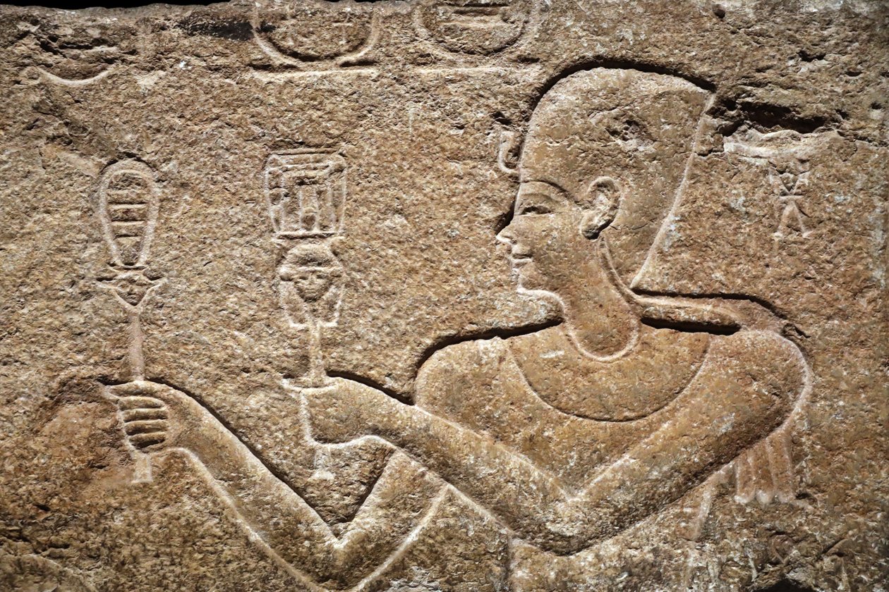 Cæsarion giver ofringer til Horus og Isis, detaljer, midten af 1. århundrede f.Kr af Unbekannter Künstler