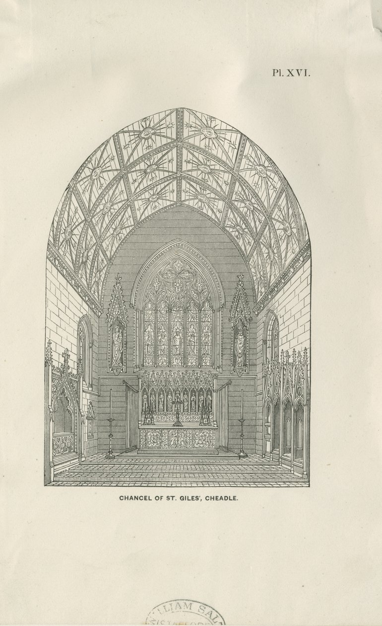 Cheadle - St. Giles "Church: wood engraving, and [19th century] dani af Unbekannt