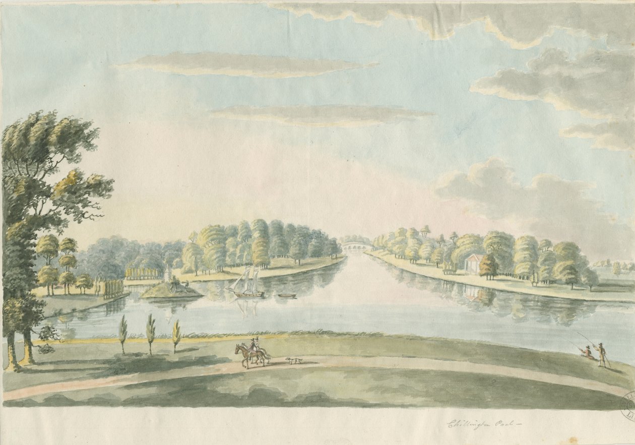 Chillington Park - Pool: vandfarvemaling, og [c 1820] af Unbekannt