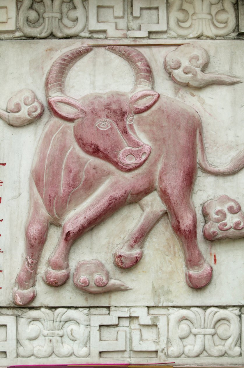 Kinesisk astrologisk tegn. Hvid sky tempel Beijing Kina af Unbekannt