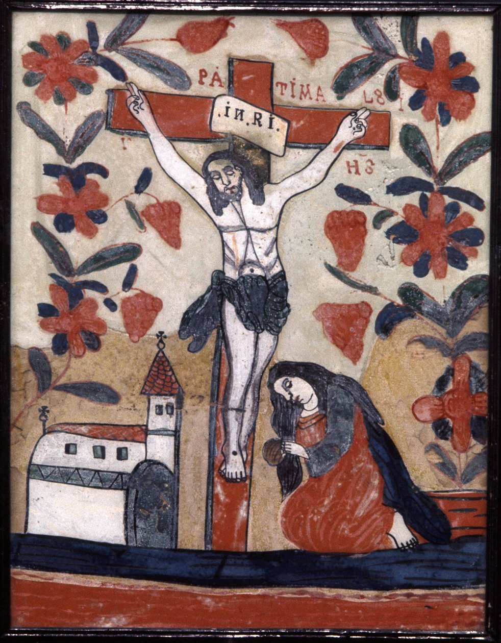 Kristus på korset, slutningen af det 19. århundrede (ikon på glas) af Unbekannter Künstler