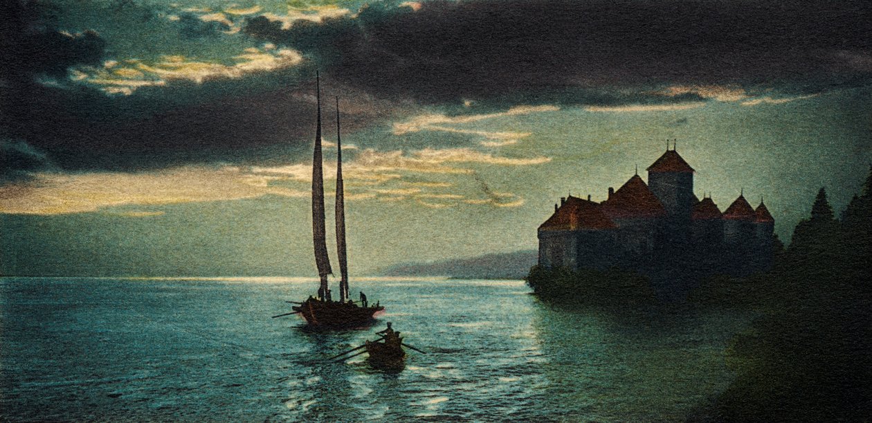 Château de Chillon - slottet ved Genevesøen (nær Montreux) (postkort) af Unbekannter Künstler