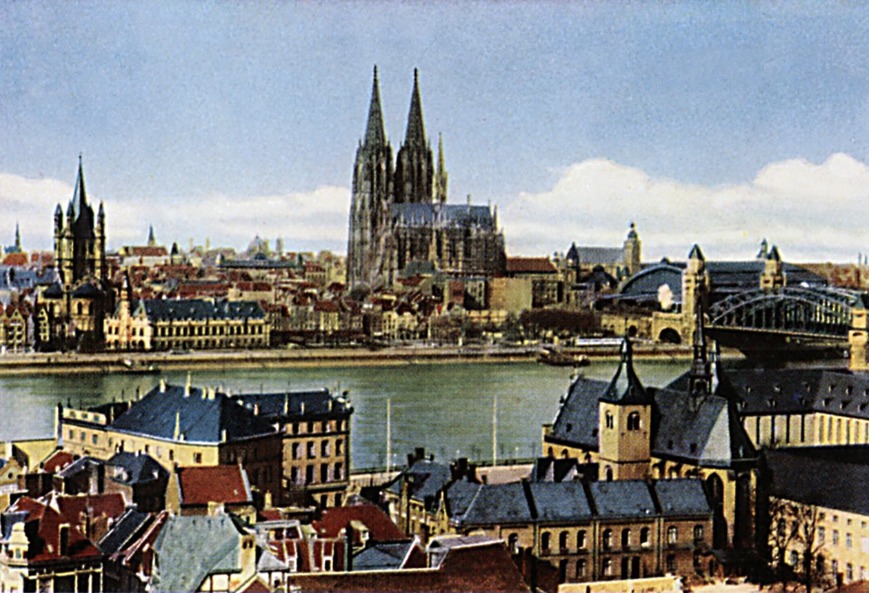 Köln: katedral og by af Unbekannter Künstler