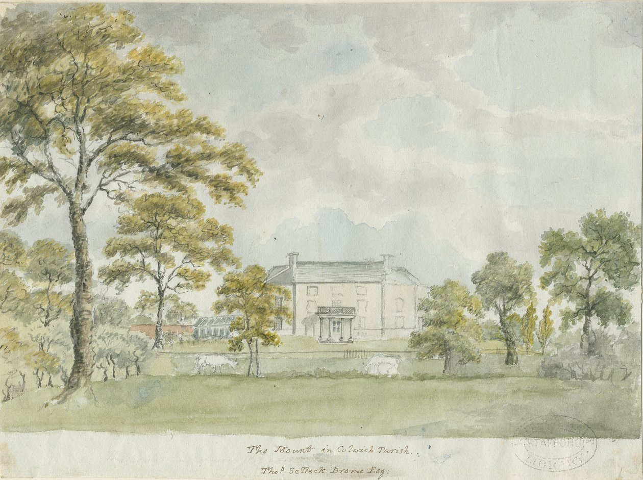 Colwich - The Mount: akvarelmaleri, nd [?slut 18. århundrede] af Unbekannt