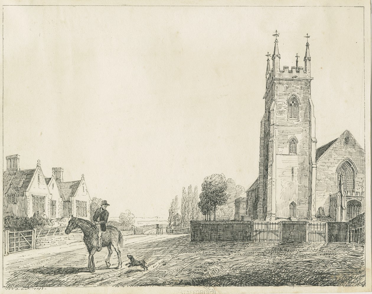 Colwich Church: penskitse, 1833 af Unbekannt