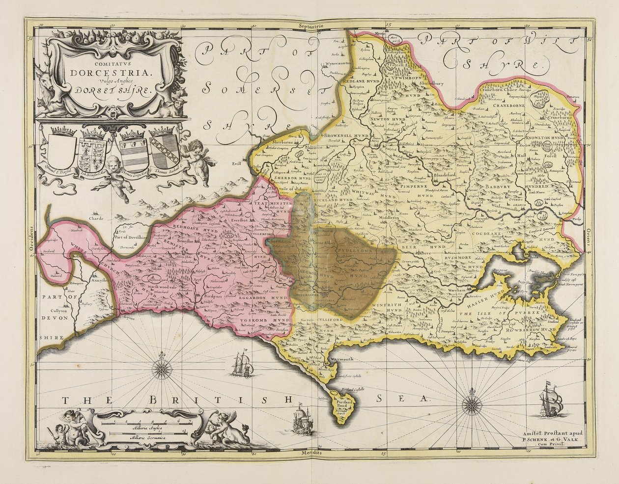 Comitatus Dorcestria vulgo anglice Dorset Shire af Unbekannter Künstler