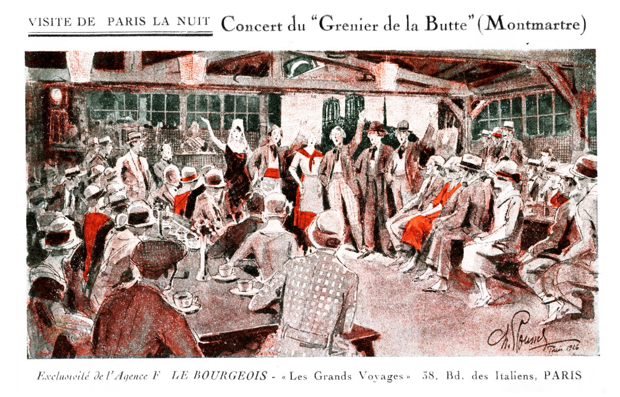 Koncert på Grenier de la Butte, Montmatre af Unbekannter Künstler