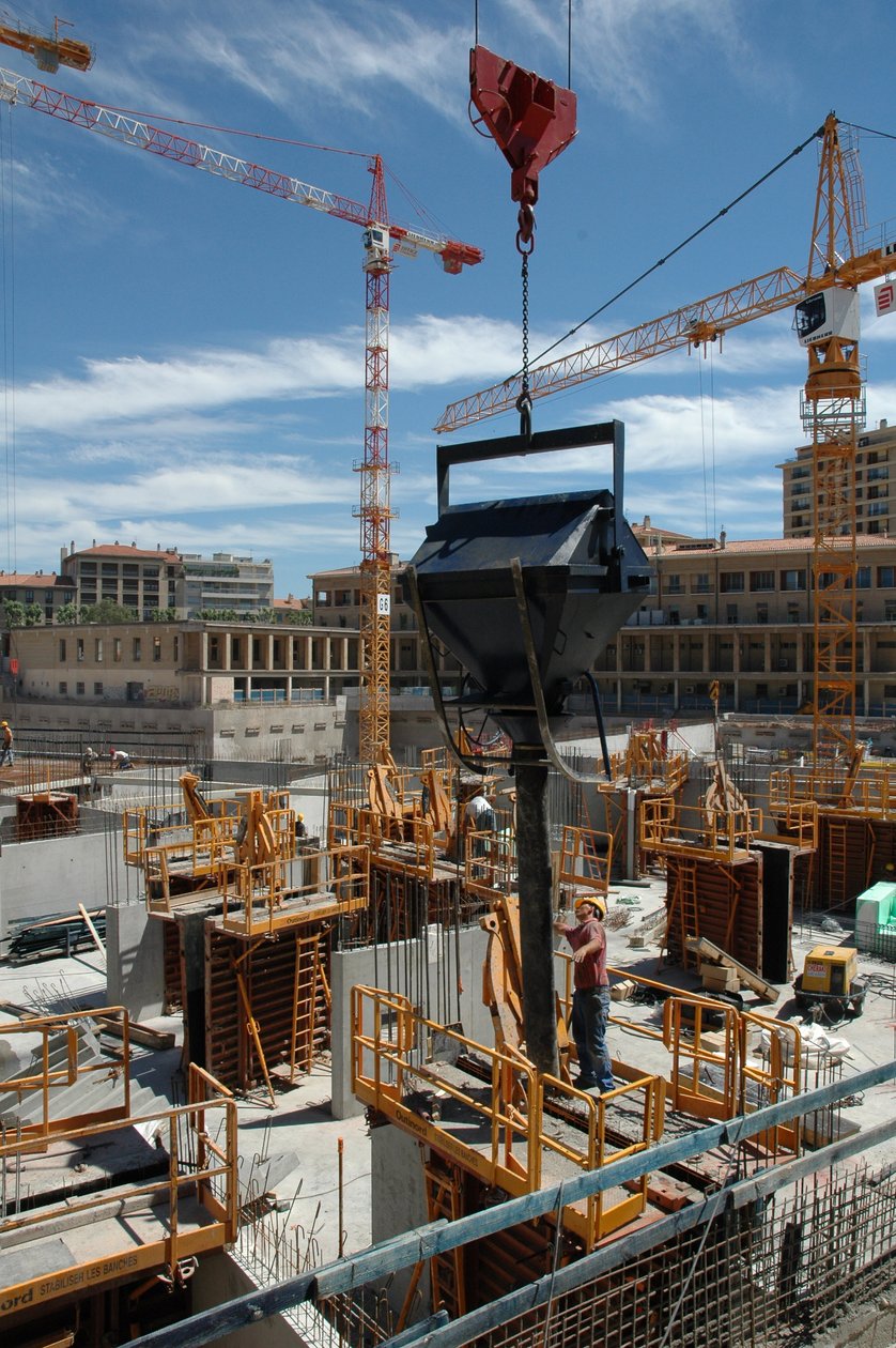 Byggeplads for de nye kvarterer i Aix en Provence (Aix-en-Provence) af Unbekannter Künstler