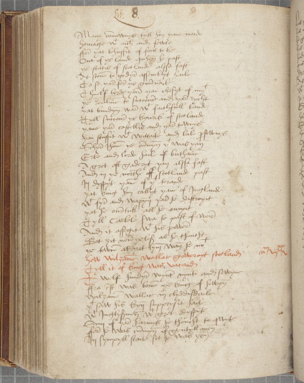 Kopi af Chronicle Andrew af Wyntoun, Fol 319 verso, ca. 1550 (blæk på papir) af Unbekannt