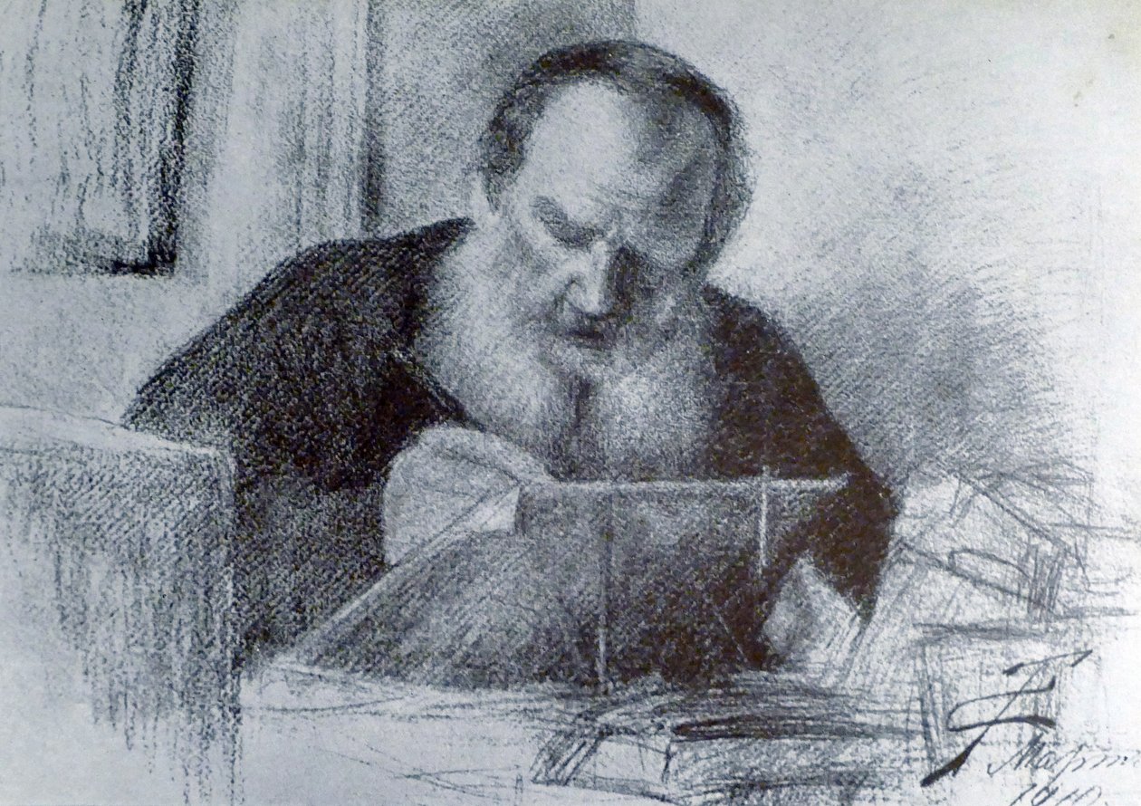 Grev Leo Tolstoj (9. september 1828 20. november 1910) af Unbekannter Künstler