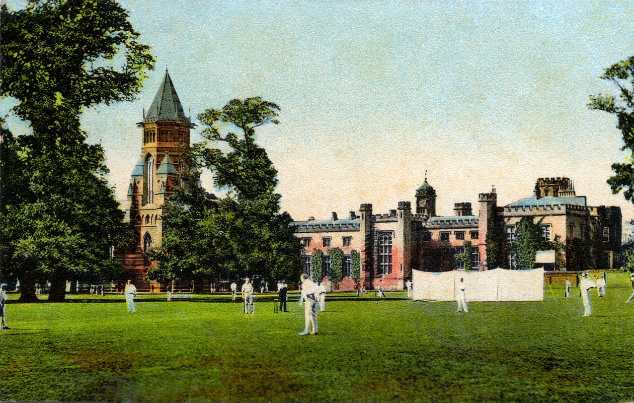 Cricketkamp på Rugby School, ca. 1908 af Unbekannter Künstler
