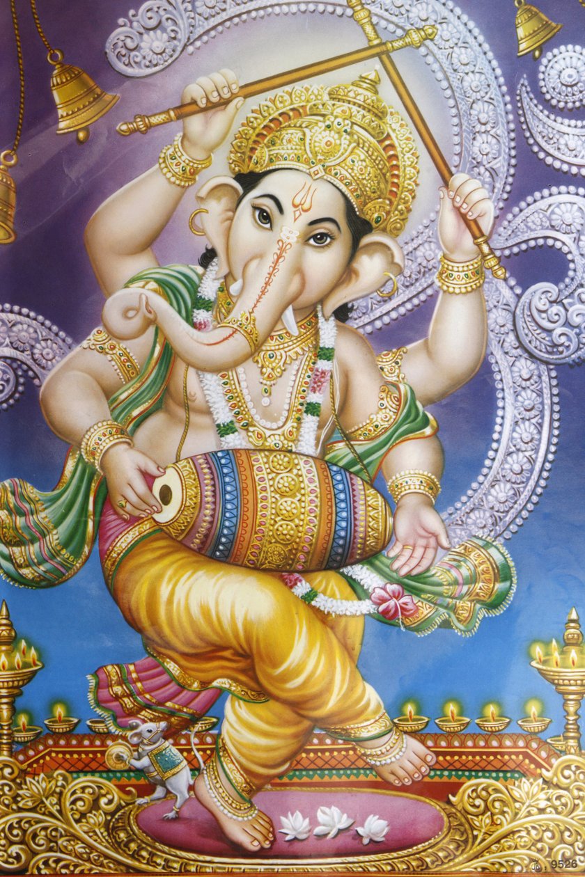 Dansende Ganesh-billede, Rishikesh, Indien af Unbekannt