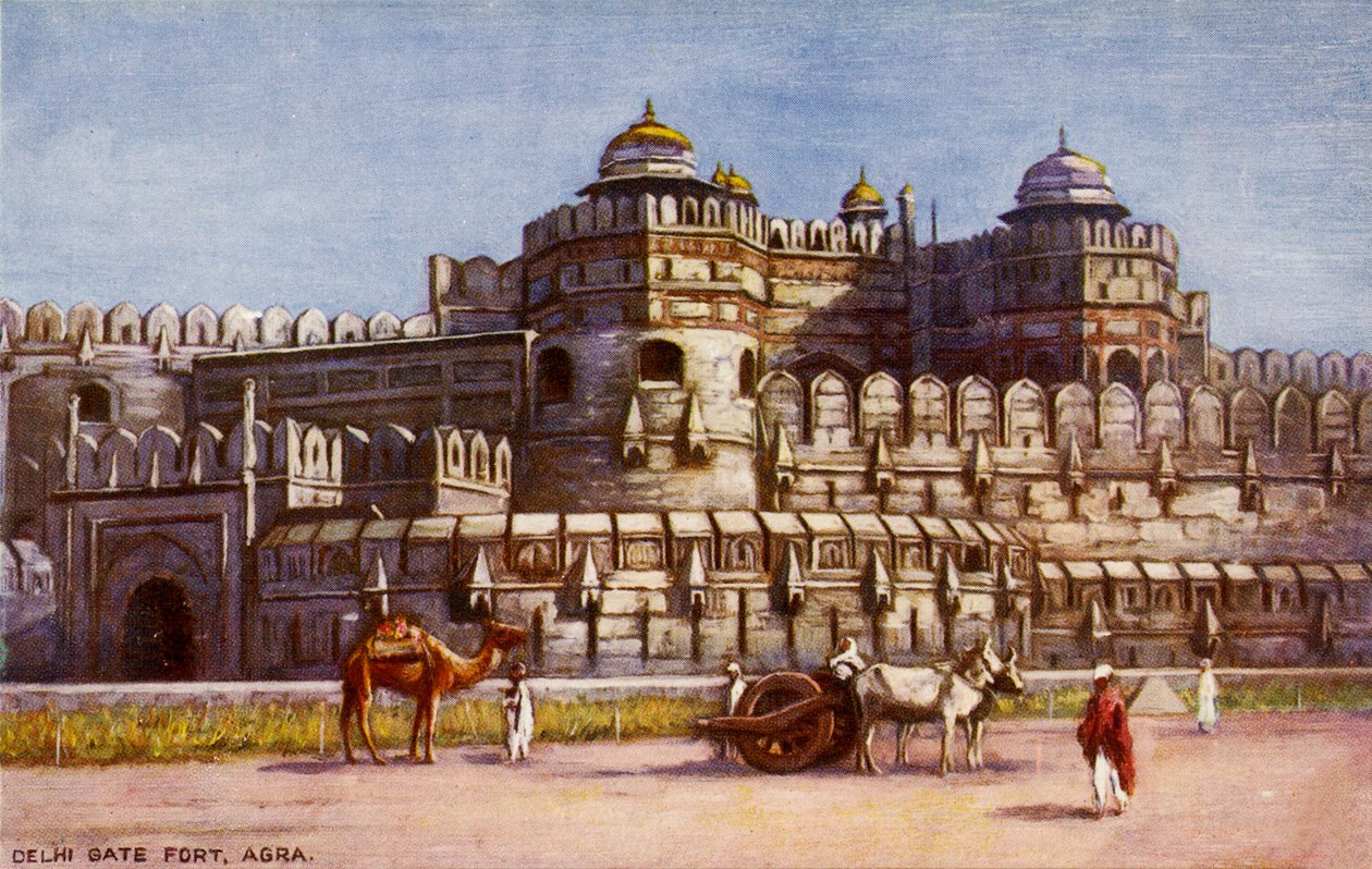 Delhi Gate Fort, Agra, begyndelsen af det 20. århundrede (postkort) af Unbekannter Künstler