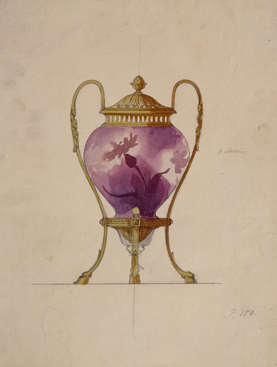 Design til en monteret Art Nouveau glas brule-parfume, House of Carl Faberge af Unbekannt
